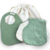duo bavoirs en coton bio vert sauge Pitigaïa