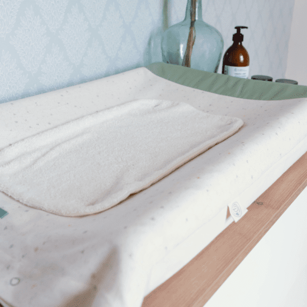 housse matelas langer coton bio vert sauge
