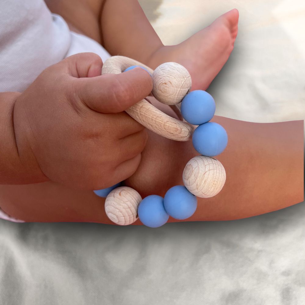 coffret duo maman bébé bleu idée cadeau pitigaïa hochet