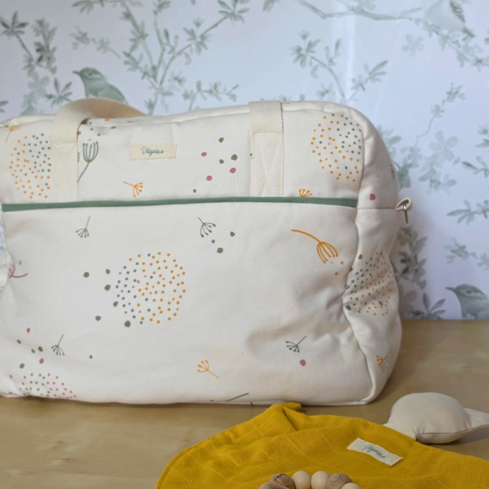 Sac à langer Pitigaïa en coton bio imprimé Dandelion
