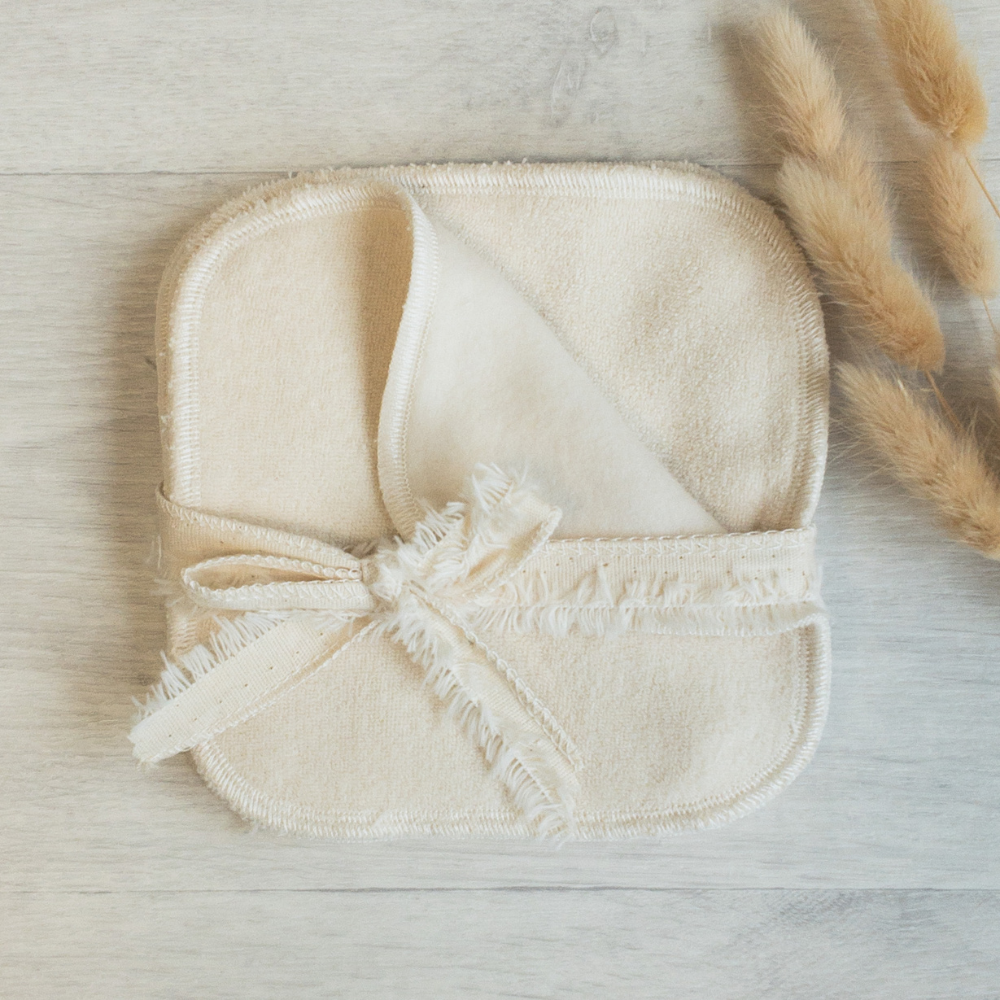 lot de lingettes en coton bio Pitigaia
